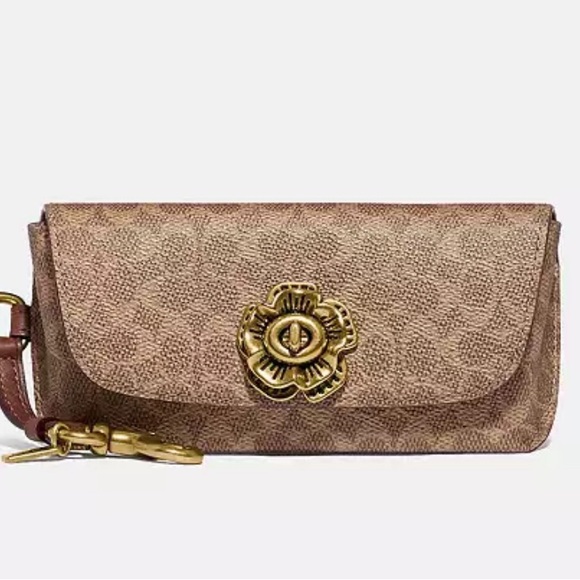 Coach Sunglass Case Bag Charm In Signature Canvas - Picture 1 of 2